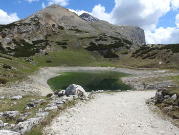 Scenic view of mountain against sky