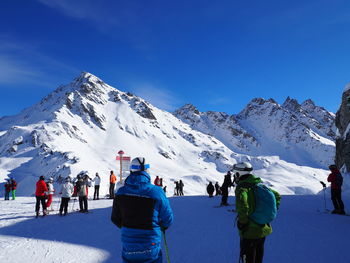 Tourists at ski resort