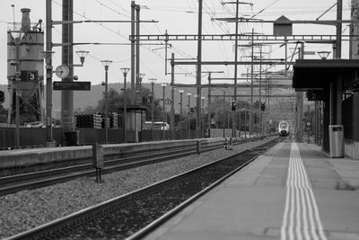 View of train from railroad station platform