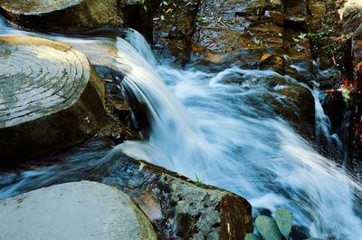 Scenic view of waterfall