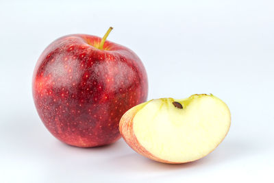 Close-up of apple against white background