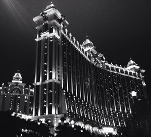 Low angle view of illuminated building