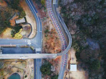 High angle view of bridge in city