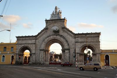 Low angle view of historical building against sky