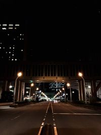 View of road at night