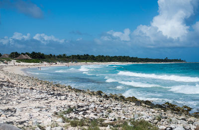 Scenic view of beach against sky