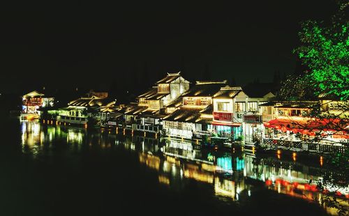 Reflection of buildings in water