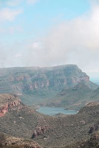 Scenic view of land against sky