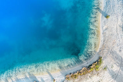 High angle view of beach