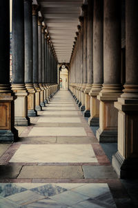 Long corridor between many columns
