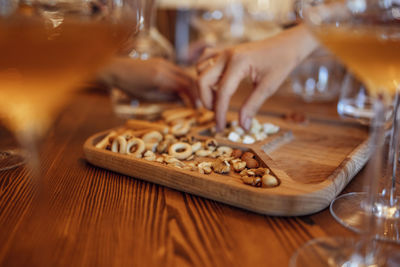 Close-up of dessert on table