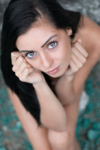 Close-up portrait of young woman