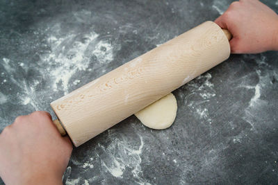 Close-up of hand holding ice cream cone