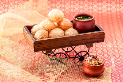 Close-up of food on table