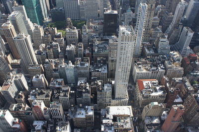 High angle view of buildings in city