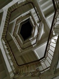 Low angle view of spiral staircase