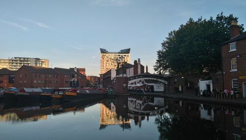 Reflection of buildings in water