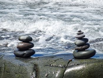 Stack of stones in sea