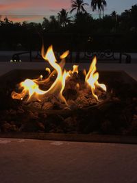 Close-up of fire at night