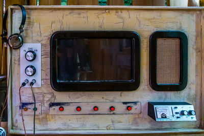 Close-up of train window