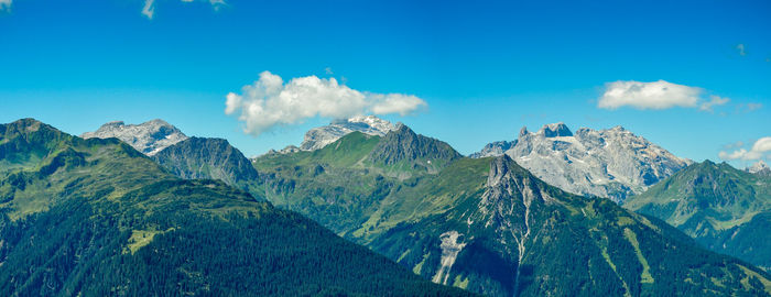 Scenic view of mountain range against sky