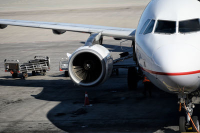 Airplane on airport runway