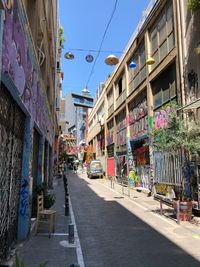 City street amidst buildings against sky