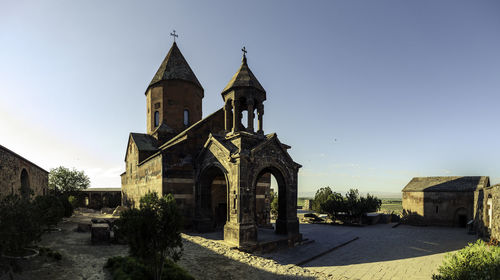 Church against clear sky