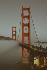 View of suspension bridge against sky