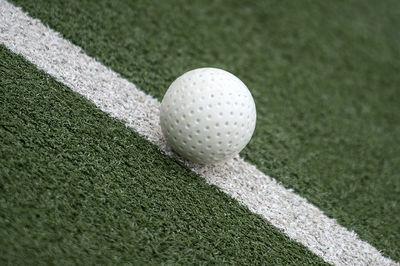 High angle view of ball on floor