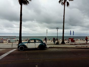 View of sea against cloudy sky