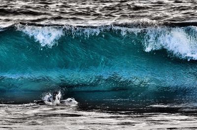 Waves splashing on shore