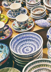 Full frame shot of ceramics at grand bazaar