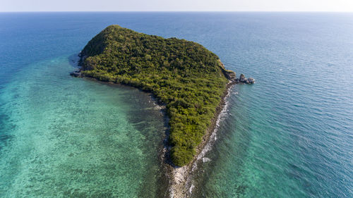 High angle view of sea against sky