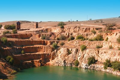 Scenic view of river against clear sky