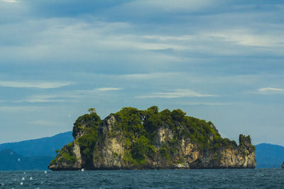 View of sea against cloudy sky