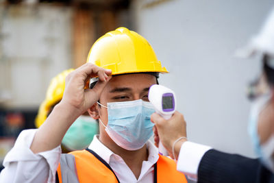 Portrait of man working