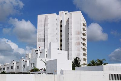 Low angle view of modern building against sky