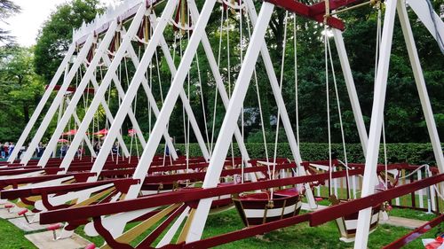 Low angle view of amusement park ride