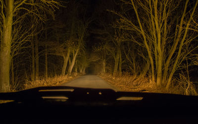 Cars on road at night