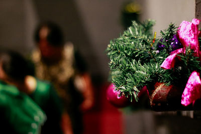 View of christmas tree at home