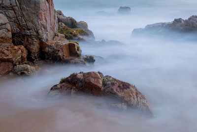 Rock formations in sea