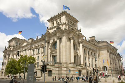 View of historical building against cloudy sky