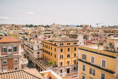 High angle view of townscape against sky