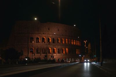 City lit up at night