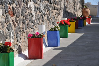 Flower pots as street decoration