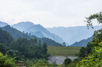 Scenic view of mountains against sky