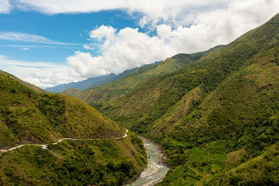 Scenic view of mountains against sky