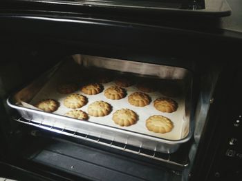 High angle view of food in kitchen