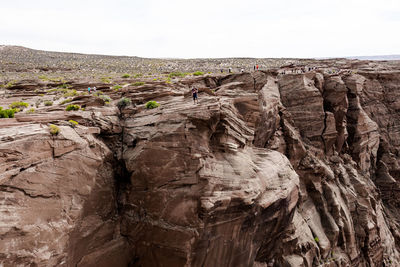 Panoramic view of rock formation against sky